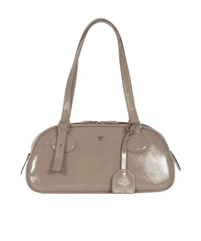 Courrèges Medium Friday Leather Shoulder Bag In Neutral