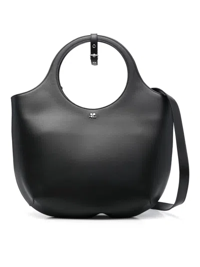 Courrèges Medium Holy Bag In Black