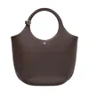Courrèges Medium Holy Leather Tote Bag In Brown