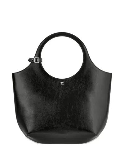 Courrèges Courregès Medium Holy Leather Tote Bag With Circular Handles