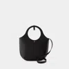 Courrèges Courregès Black Leather Medium Holy Handbag In Black