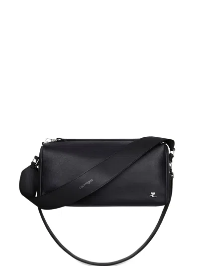 Courrèges Medium Three Sixty Shoulder Bag In Black