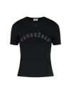 Courrèges Crew Neck Fitted Silhouette Short Sleeves In Black  