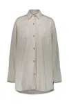 Courrèges Mega Size Dry Denim Shirt Clothing In Neutral