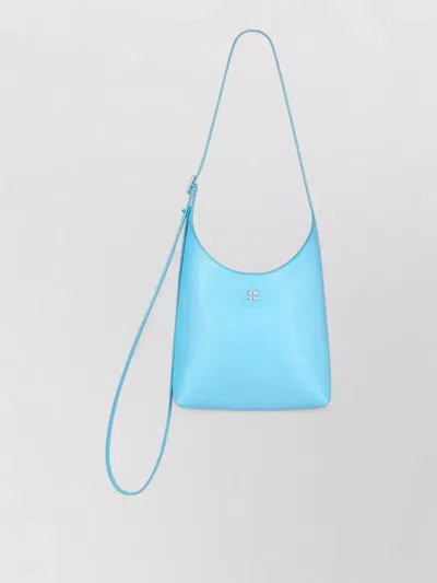 Courrèges Melt Small Leather Tote Shoulder Bag In Blue