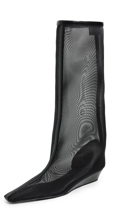 Courrèges Melting Wedged Mesh Boots Black