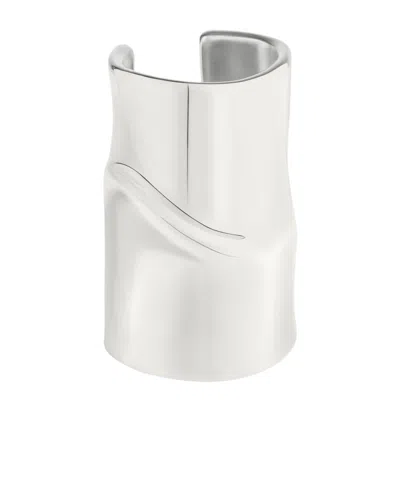 Courrèges Melting-effect Wide-band Cuff Bracelet In Silver