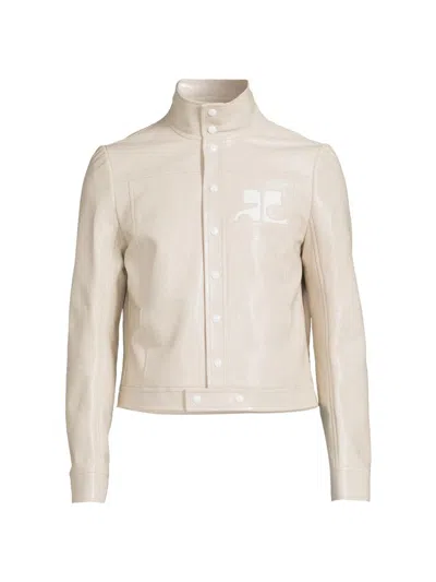 Courrèges Men's Vinyl Logo Jacket In Neutral