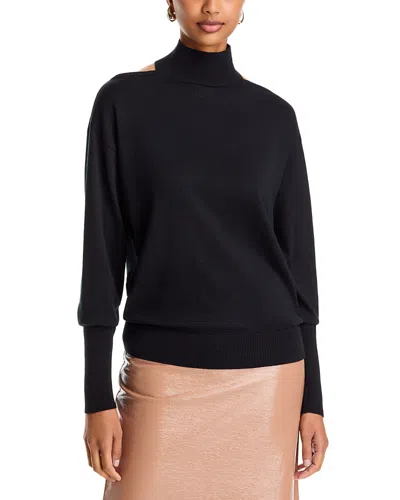 Courrèges Merino Wool Cut Out Sweater In Black