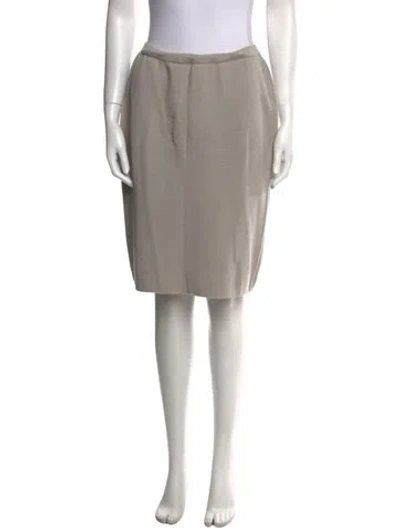 Pre-owned Courrèges Merino Wool Knee-length Skirt In Neutral