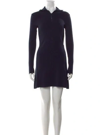 Pre-owned Courrèges Merino Wool Mini Dress W/ Tags In Blue