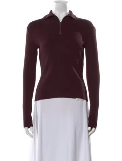 Pre-owned Courrèges Merino Wool Sweater W/ Tags In Burgundy