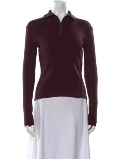 Pre-owned Courrèges Merino Wool Sweater W/ Tags In Burgundy