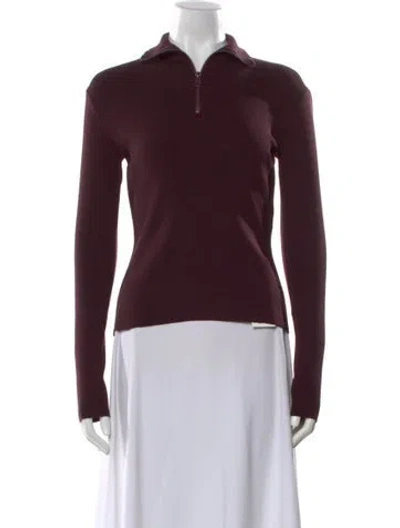 Pre-owned Courrèges Merino Wool Sweater W/ Tags In Burgundy