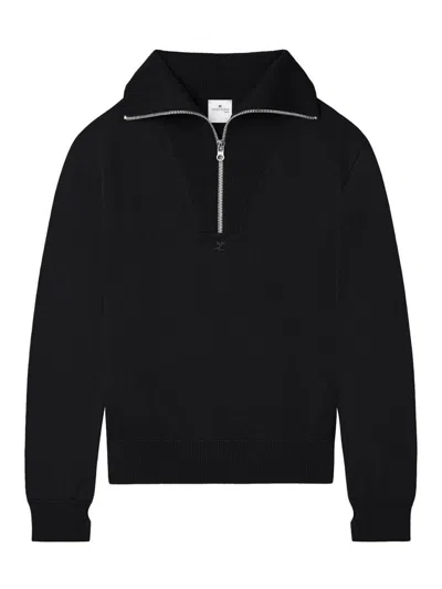 COURRÈGES MERINO WOOL SWEATER WITH ZIPPER