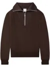 Courrèges Merino Wool Sweater With Zipper In Brown