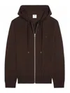 Courrèges Zipped Wool Hoodie In Brown