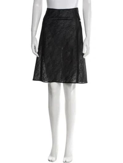 Pre-owned Courrèges Mesh Accents Knee-length Skirt W/ Tags In Black