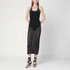 Courrèges Cotton Long Tank Dress In Black