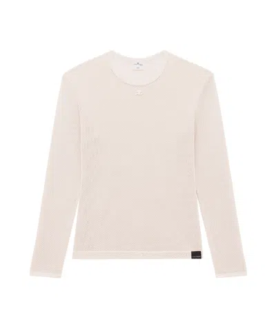 Courrèges Mesh-design Long-sleeve T-shirt In Pink
