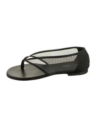 Pre-owned Courrèges Mesh Flip Flops W/ Tags In Black