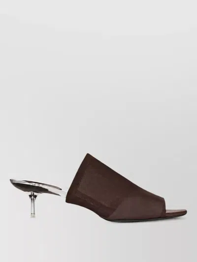 Courrèges Mesh Mules Chocolate In Burgundy