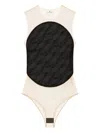Courrèges Illusion Circle Satin Bodysuit In White