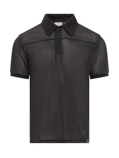Courrèges Courreges Polo Mesh In Black