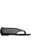 Courrèges Mesh Sandals In Black