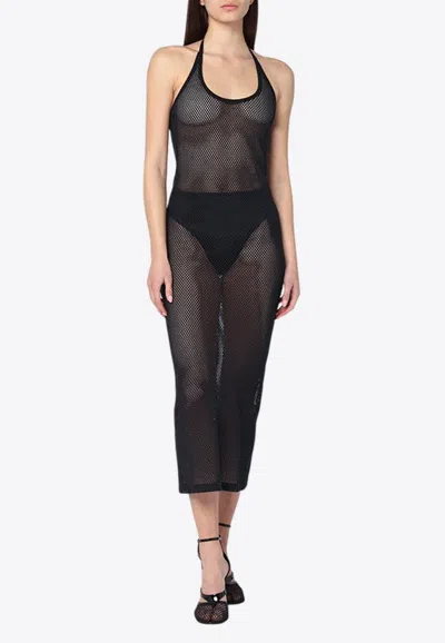 COURRÈGES MESH SLEEVELESS MIDI DRESS