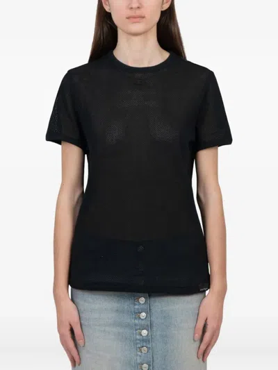 Courrèges Mesh T-shirt In Blue