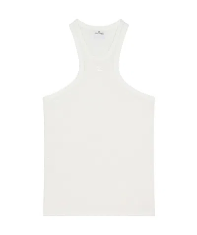 Courrèges Mesh Tank Top In White