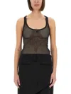 Courrèges Lightweight Mesh Tank Top Crafted In Multi
