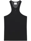 Courrèges Lightweight Lycra Sports Tank Top In Black