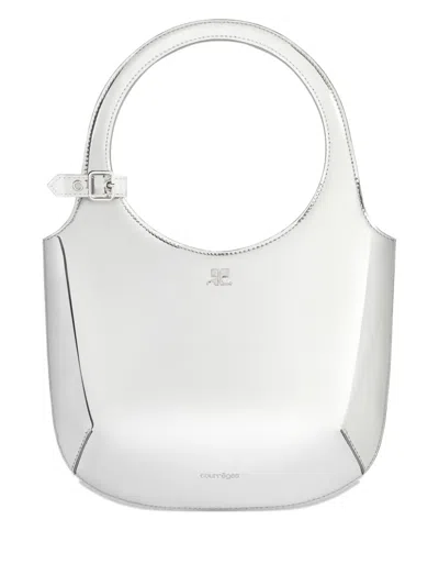 Courrèges Metallic Shoulder Bag In Gray