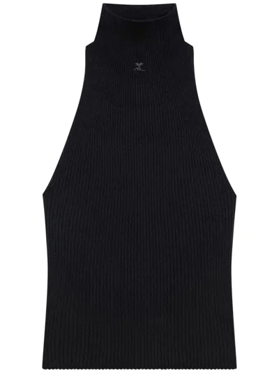 COURRÈGES MICKNECK LIGHT RIN TOP WOMAN BLACK