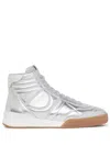 Courrèges Mid Club 02 Leather Sneakers In Silber