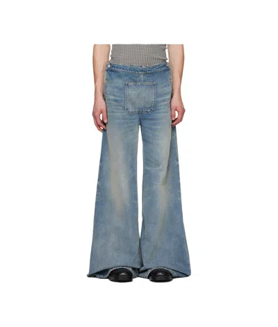 Courrèges Mid-rise Wide-leg Jeans In Gray
