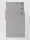 Courrèges Oblique Houndstooth Midi Skirt In Grey
