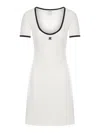 Courrèges Ribbed Cotton Mini Dress With Logo Embroidery