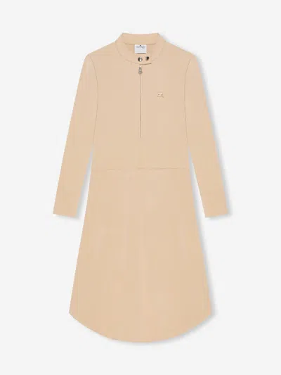 Courrèges Midi Fitted Dress In Brown