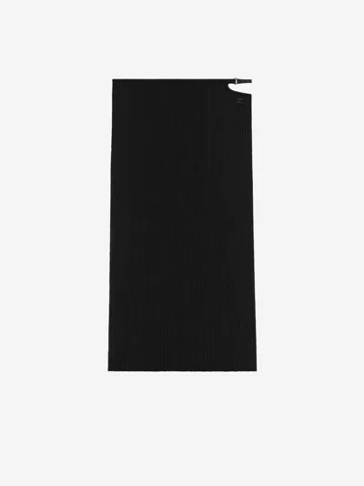 Courrèges Midi Knitted Skirt In Black