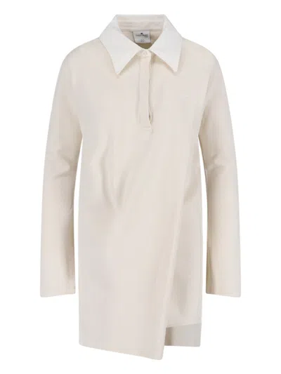 Courrèges Midi Polo Dress In Cream