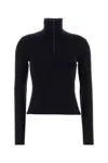 Courrèges Wool Sweater With High Neck And Long Sleeves In Blue
