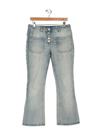 Pre-owned Courrèges Mid-rise Wide Leg Jeans In Blue