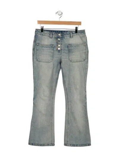 Pre-owned Courrèges Mid-rise Wide Leg Jeans In Blue