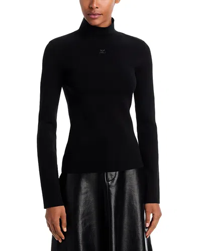 Courrèges Milano Mock Neck Sweater In Black