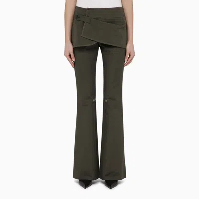 COURRÈGES COURREGÈS  MILITARY GREEN COTTON MINI SKIRT TROUSERS