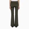 COURRÈGES COURRÈGES MILITARY GREEN COTTON MINI SKIRT TROUSERS