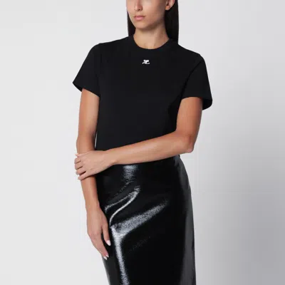 Courrèges Courreges Mini Ac Logo Cotton T-shirt In Black